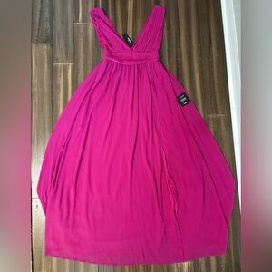 Lulu's Vibrant Pink Maxi Dress